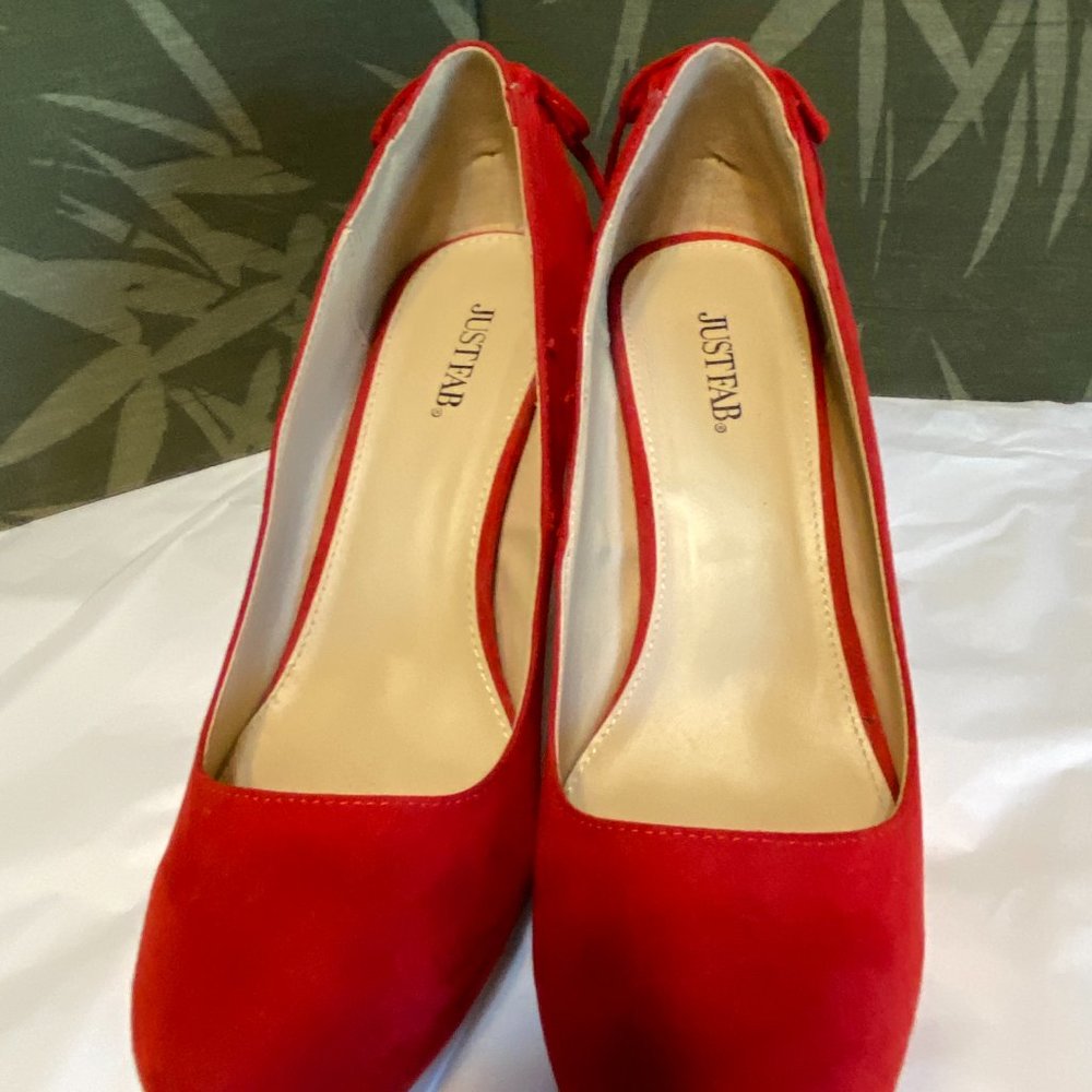 Lk New ~ Just Fab Red "Andie" 4 " Stiletto heels-sz 10 - Picture 9 of 11